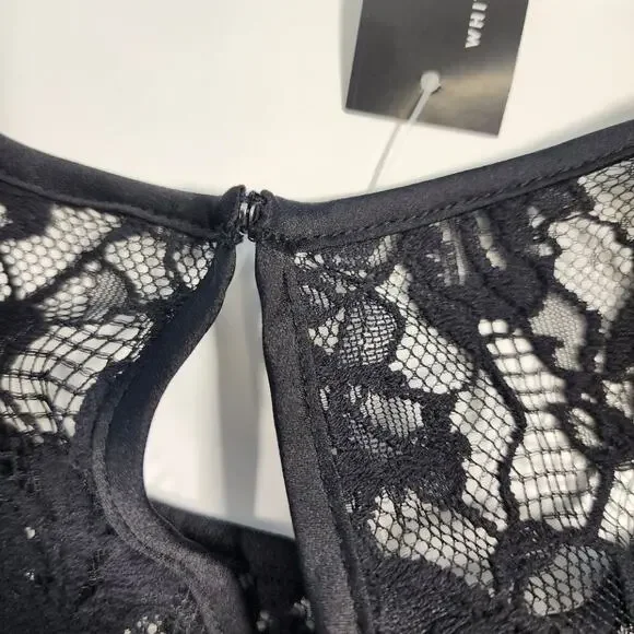 NWT WHBM Lace Blouse Black Size 2 Sheer Feminine Romantic Top - Picture 14 of 14